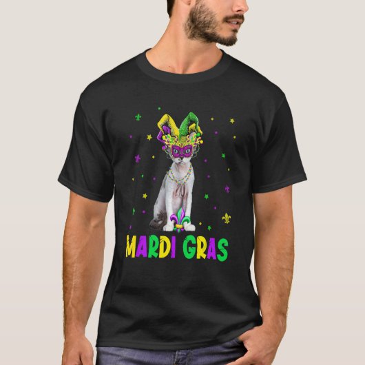 T-shirt Joli chat Devon Rex Masque de Carnaval Chat de Mar (Devant)
