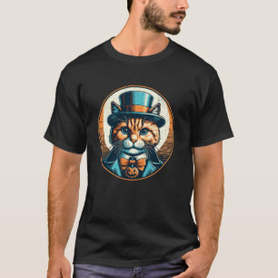 T-shirt Joli chat d'Halloween en costume de vampire