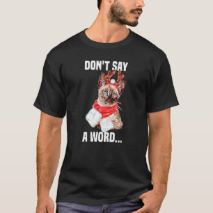 T-shirt Joli Chat en Costume de Renne sans Paroles
