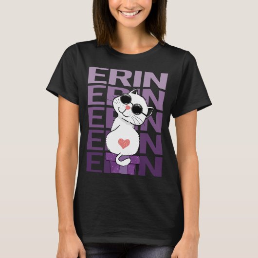 T-shirt Joli Chat - Erin Nom (Devant)