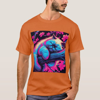 T-shirt Joli chat himalayen dormant avec des amis