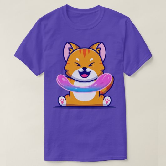 T-shirt Joli chat Jouer Slime Cartoon (Design devant)