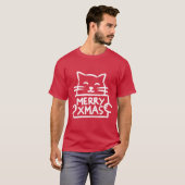 T-shirt Joli Chat Joyeux Noël (Devant entier)