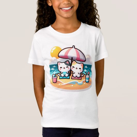 T-Shirt Joli chat kawaii (Devant)
