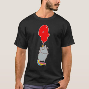 T-shirt Joli Chat Licorne 4ème Anniversaire Fête de Ball