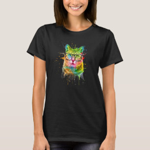 T-shirt Joli Chat Mignon Ew Personnes Miaou Chat Aquarelle