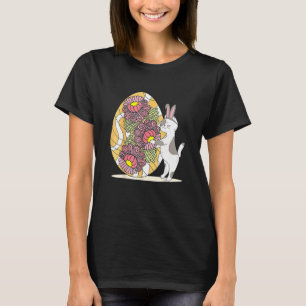 T-shirt Joli Chat Mignon Joyeuses Pâques Lapin et Œufs
