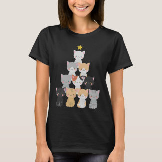 T-shirt Joli chat Noël Arbre Meowa Noël Fêtes