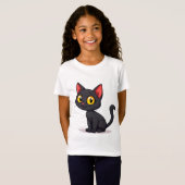 T-Shirt Joli chat noir (Devant entier)