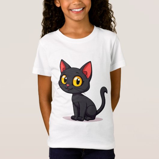 T-Shirt Joli chat noir (Devant)