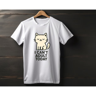 T-shirt Joli Chat Paresseux – “Je ne peux pas être adulte