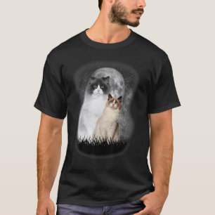 T-shirt joli chat Ragdoll avec Lune Ragdoll Chat Animal de