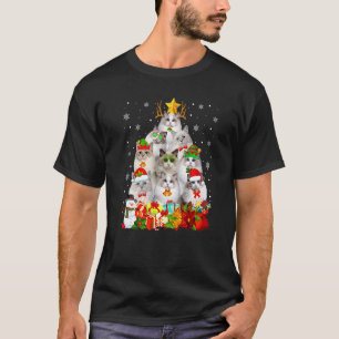 T-shirt Joli Chat Ragdoll Ornement d'Arbre de Noël Chat N