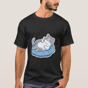 T-shirt Joli chat tabby gris et blanc en smoking relaxant 
