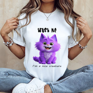 T-shirt Joli Chat Violet   Croyez-Moi Je Suis une Créature