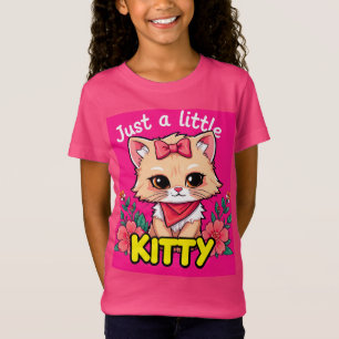 T-Shirt Joli Chaton de Dessin Animé Sourit