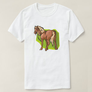 T-shirt Joli Chestnut Horse Stands Reins Equine Thème