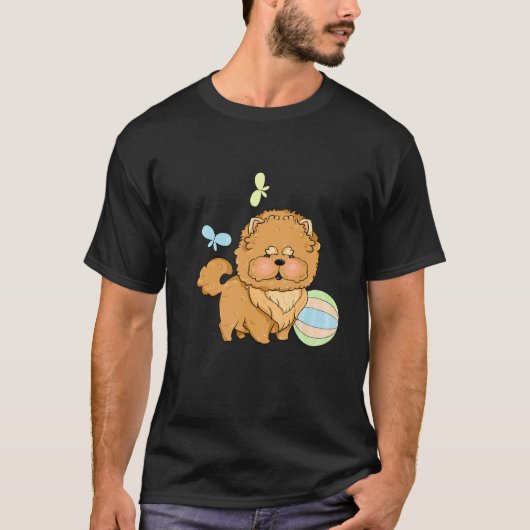 T-shirt Joli Chien Brown Et Boule (Devant)