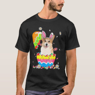 T-shirt Joli Chien Corgi Animal de Compagnie Chasse Oeuf L