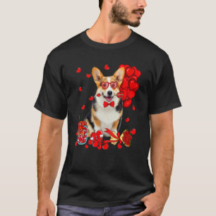 T-shirt Joli chien Corgi drôle coeur Saint Valentin Maman