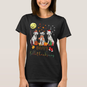 T-shirt Joli chien dalmate Hallothanksmas Famille Xma