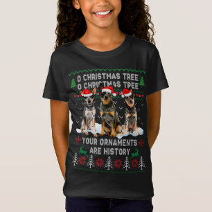 T-Shirt Joli chien de bétail australien Oh sapin de Noël l
