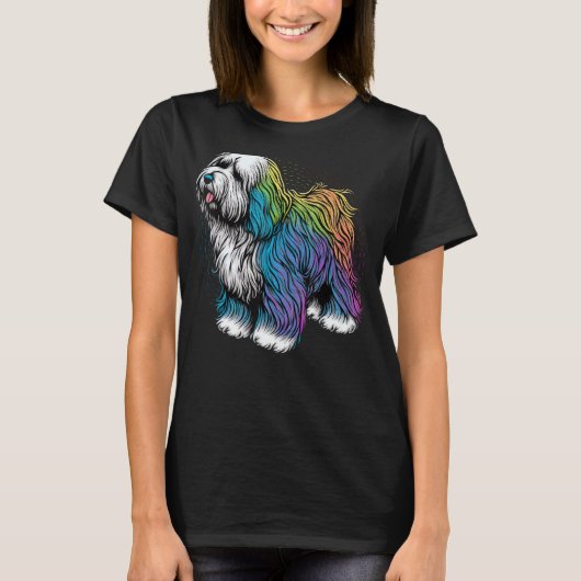 T-shirt Joli chien de chien de chien anglais sur Bobtail L (Devant)