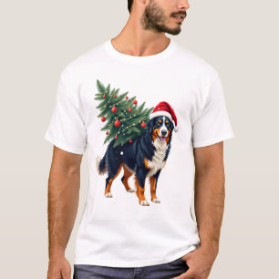 T-shirt Joli chien de montagne bernois dans un sapin de No