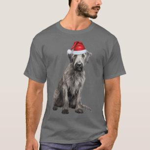 T-shirt Joli chien lévrier irlandais amateur de Noël drôle