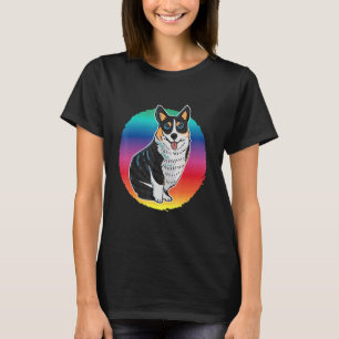T-shirt Joli chien Pembroke Welsh Corgi tricolore