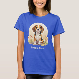 T-shirt Joli chiot Beagle tricolore noir, fauve et blanc