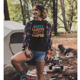 T-shirt Joli citation de Camper avec un texte coloré rétro