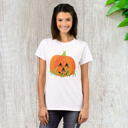 T-shirt Joli Citrouille d'Halloween Jack-O-Lantern