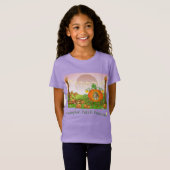 T-Shirt Joli Citrouille violet Patch Princess Girl's B'day (Devant entier)