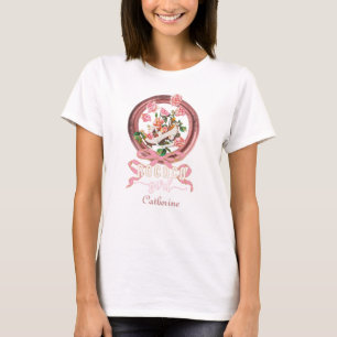 T-shirt Joli Classique Rose Rococo Fille Roses Nœud Chauss