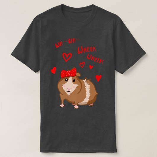 T-shirt Joli cobaye avec arc Wheek Wheek (Design devant)