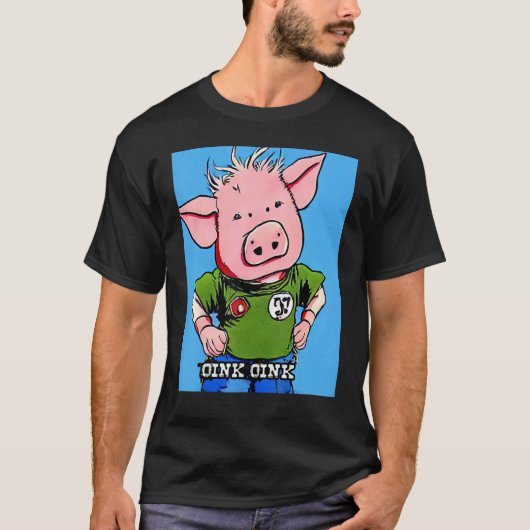 T-shirt Joli Cochon Piggie Rose rose 14 (Devant)