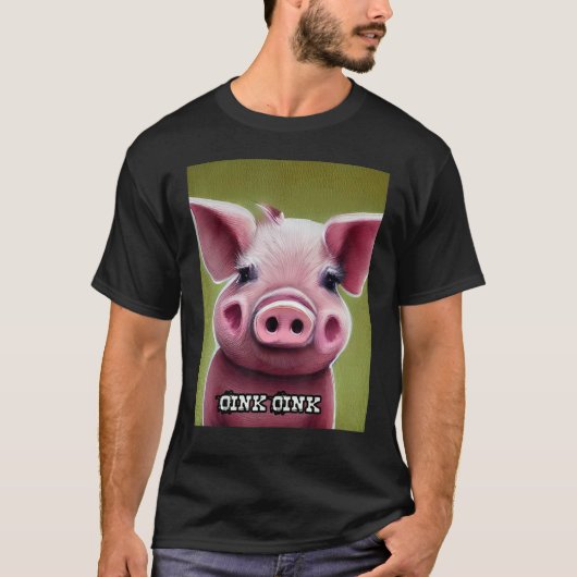 T-shirt Joli Cochon Piggie Rose rose 17 (Devant)