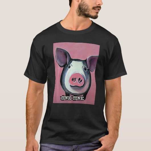 T-shirt Joli Cochon Piggie Rose rose 27 (Devant)