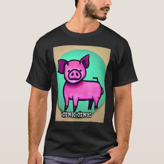 T-shirt Joli Cochon Piggie Rose rose 44 (Devant)