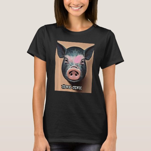 T-shirt Joli Cochon Piggie Rose rose 53 (Devant)