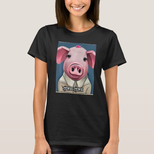 T-shirt Joli Cochon Piggie Rose rose 54 (Devant)