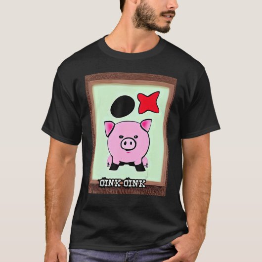 T-shirt Joli Cochon Piggie Rose rose 58 (Devant)