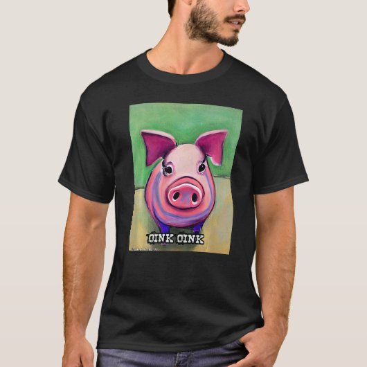 T-shirt Joli Cochon Piggie Rose rose 58 (Devant)