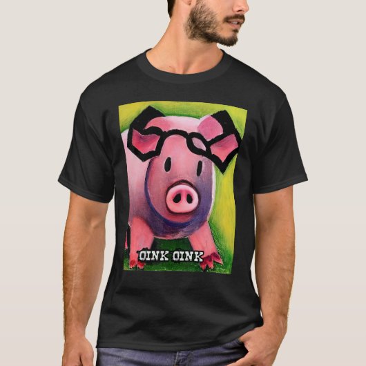 T-shirt Joli Cochon Piggie Rose rose 65 (Devant)