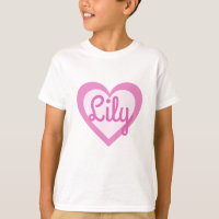 Joli Coeur rose Personnalisable Enfants Tee