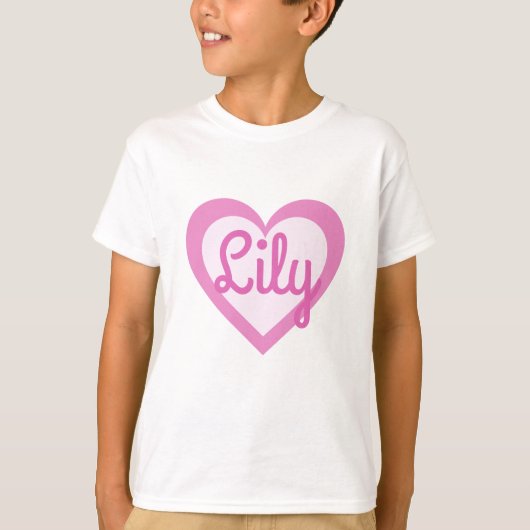 T-shirt Joli Coeur rose Personnalisable Enfants Tee (Devant)