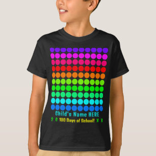 T-shirt Joli coloré Personnalisé Enfants 100 Jours d'école