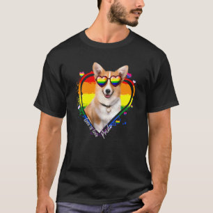 T-shirt Joli Corgi Cœur Arc-en-ciel Fierté Gay Lgbt  Chien