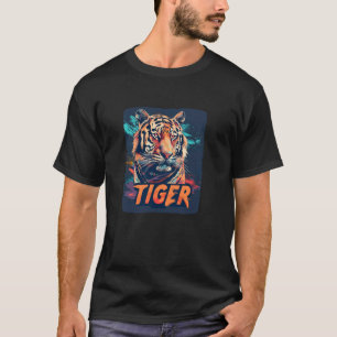 T-shirt Joli costume de chat tigre coloré et vibrant